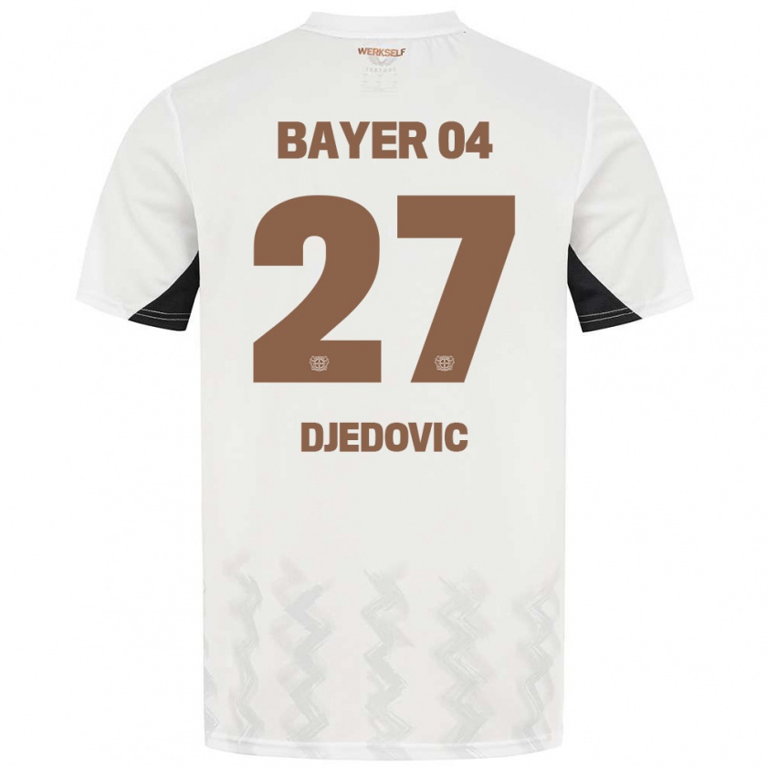 Kandiny Niño Camiseta Seldin Djedovic #27 Blanco Negro 2ª Equipación 2024/25 La Camisa Chile