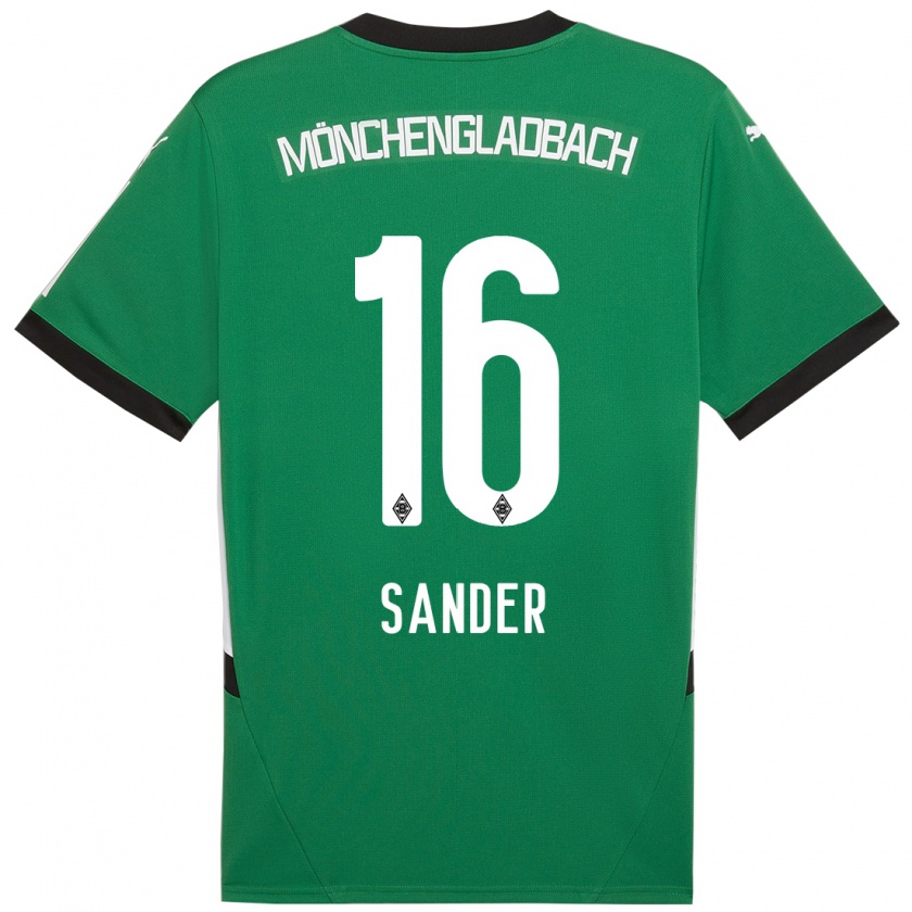 Kandiny Niño Camiseta Philipp Sander #16 Verde Blanco 2ª Equipación 2024/25 La Camisa Chile