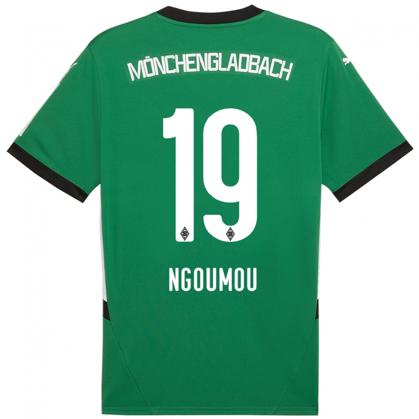 Kandiny Niño Camiseta Nathan Ngoumou #19 Verde Blanco 2ª Equipación 2024/25 La Camisa Chile