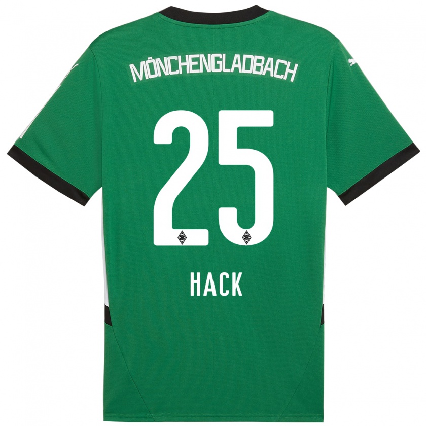 Kandiny Niño Camiseta Robin Hack #25 Verde Blanco 2ª Equipación 2024/25 La Camisa Chile