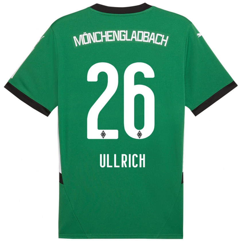 Kandiny Niño Camiseta Lukas Ullrich #26 Verde Blanco 2ª Equipación 2024/25 La Camisa Chile