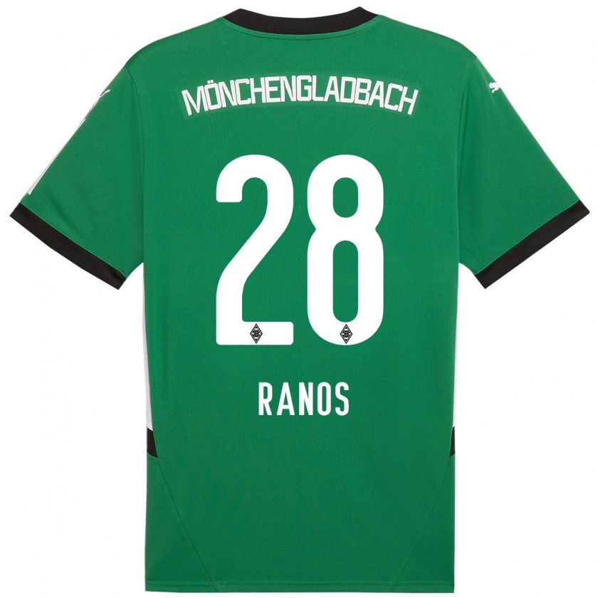 Kandiny Niño Camiseta Grant-Leon Ranos #28 Verde Blanco 2ª Equipación 2024/25 La Camisa Chile