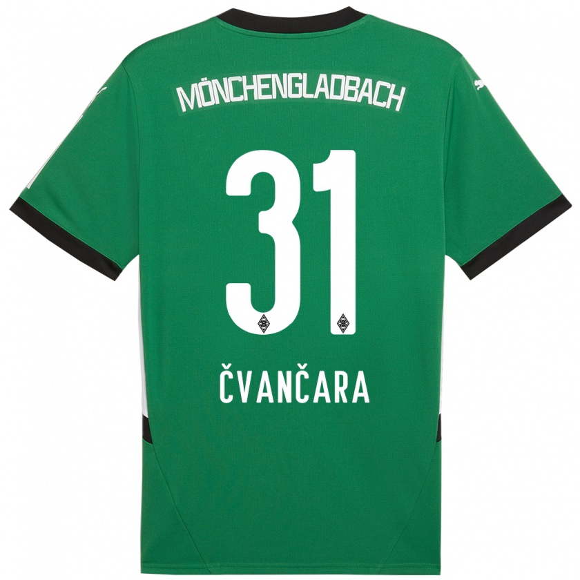 Kandiny Niño Camiseta Tomas Cvancara #31 Verde Blanco 2ª Equipación 2024/25 La Camisa Chile