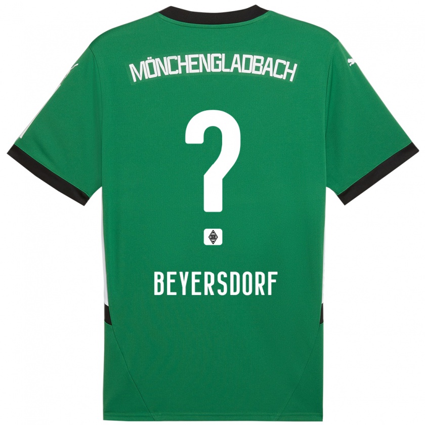 Kandiny Niño Camiseta Chris Beyersdorf #0 Verde Blanco 2ª Equipación 2024/25 La Camisa Chile