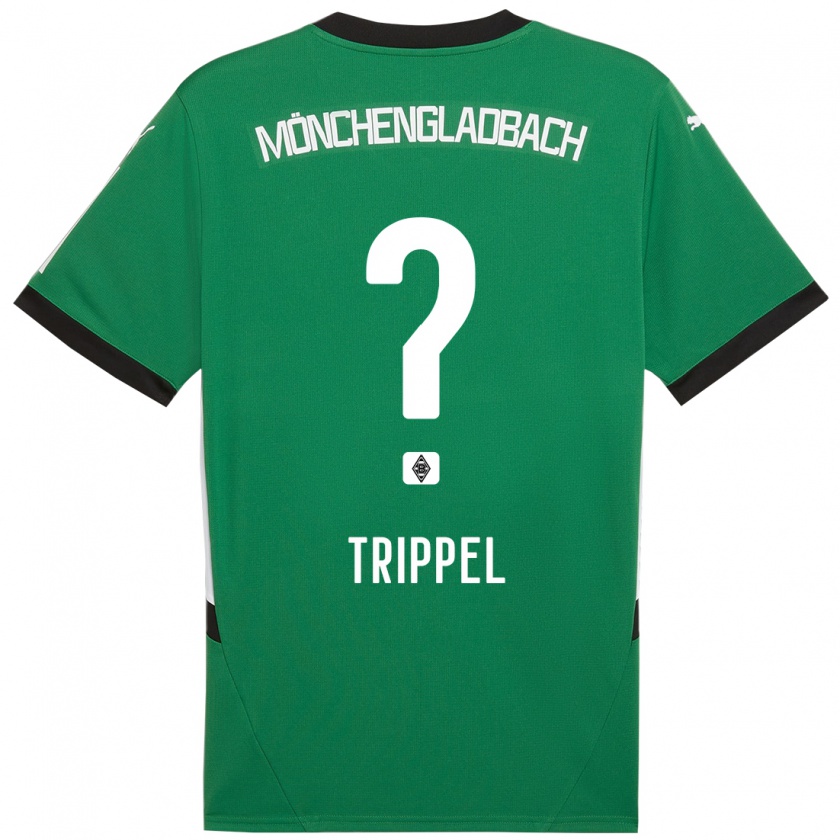 Kandiny Niño Camiseta Marcello Trippel #0 Verde Blanco 2ª Equipación 2024/25 La Camisa Chile