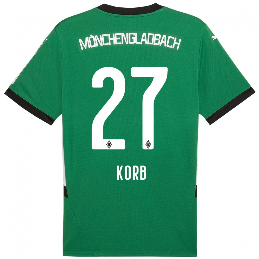 Kandiny Niño Camiseta Julian Korb #27 Verde Blanco 2ª Equipación 2024/25 La Camisa Chile