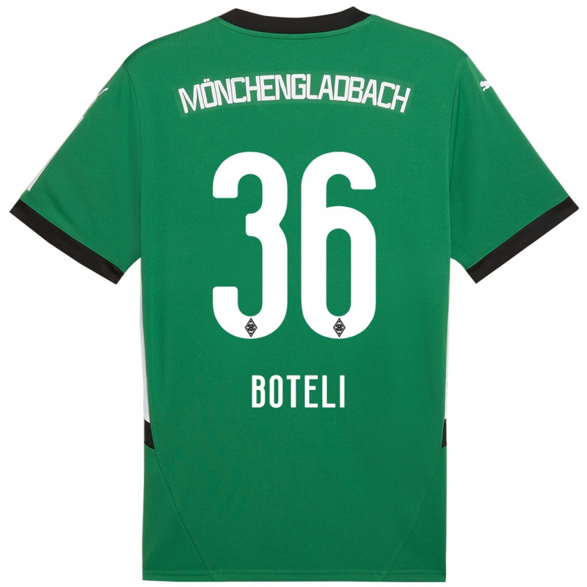 Kandiny Niño Camiseta Winsley Boteli #36 Verde Blanco 2ª Equipación 2024/25 La Camisa Chile