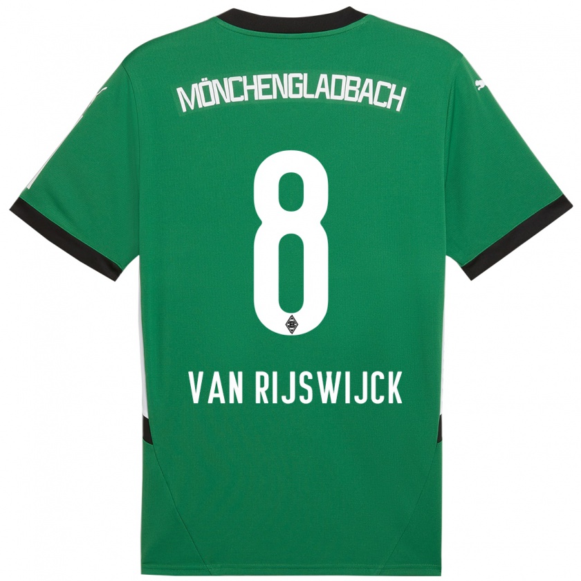 Kandiny Niño Camiseta Britt Van Rijswijck #8 Verde Blanco 2ª Equipación 2024/25 La Camisa Chile