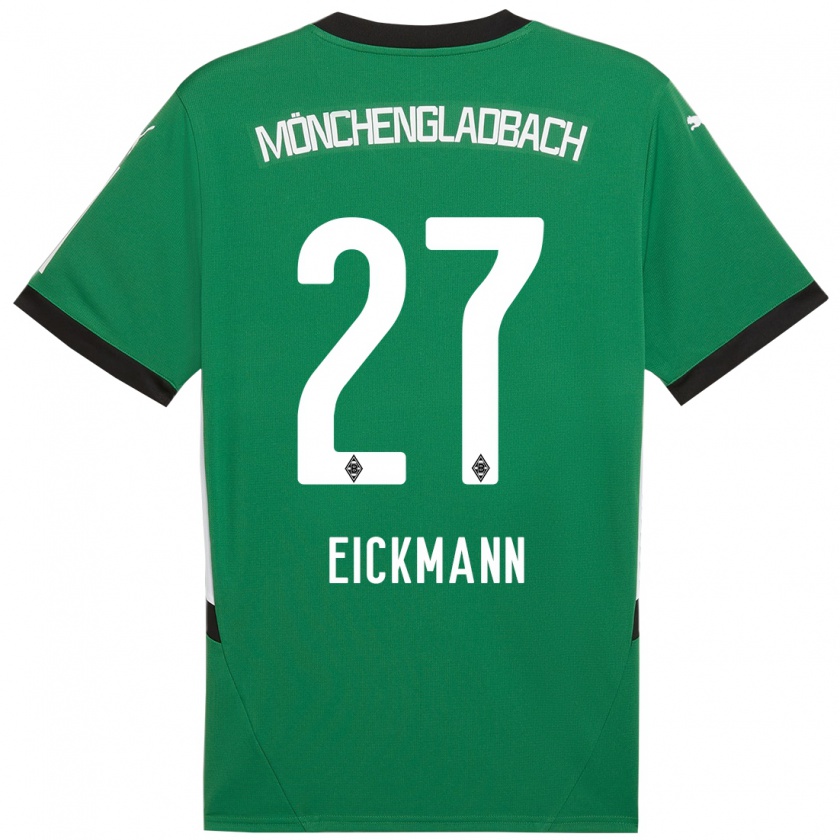 Kandiny Niño Camiseta Mia Eickmann #27 Verde Blanco 2ª Equipación 2024/25 La Camisa Chile