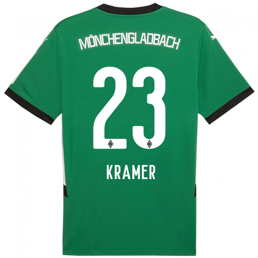 Kandiny Niño Camiseta Christoph Kramer #23 Verde Blanco 2ª Equipación 2024/25 La Camisa Chile