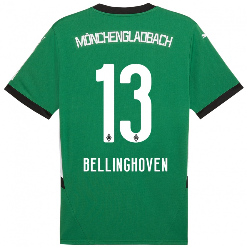 Kandiny Niño Camiseta Christina Bellinghoven #13 Verde Blanco 2ª Equipación 2024/25 La Camisa Chile