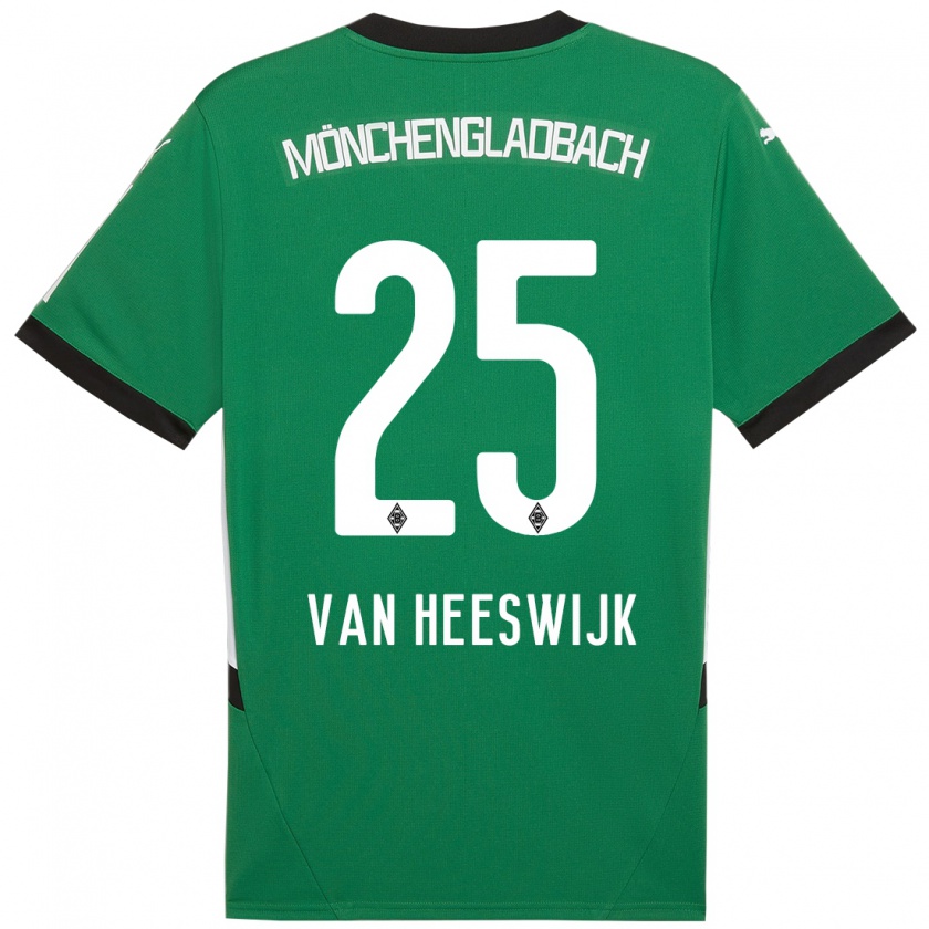 Kandiny Niño Camiseta Amber Van Heeswijk #25 Verde Blanco 2ª Equipación 2024/25 La Camisa Chile