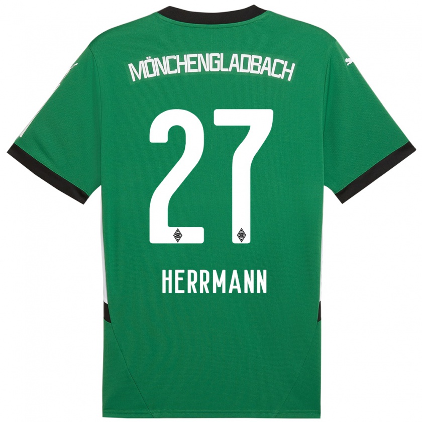 Kandiny Niño Camiseta Michelle Herrmann #27 Verde Blanco 2ª Equipación 2024/25 La Camisa Chile