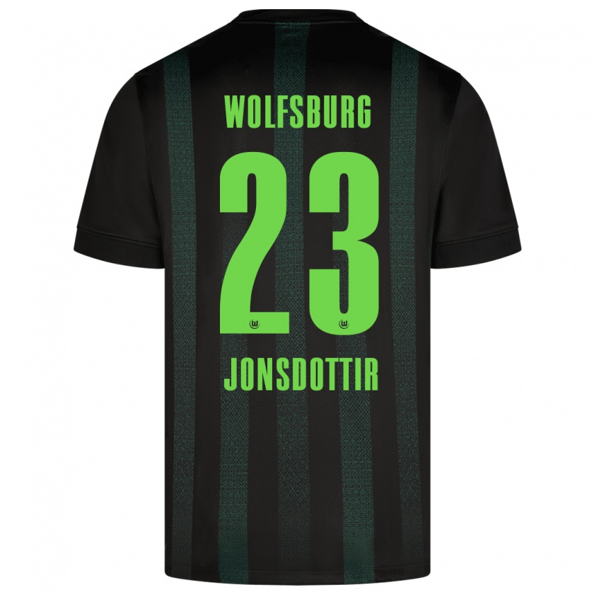 Kandiny Niño Camiseta Sveindís Jane Jónsdóttir #23 Verde Oscuro 2ª Equipación 2024/25 La Camisa Chile