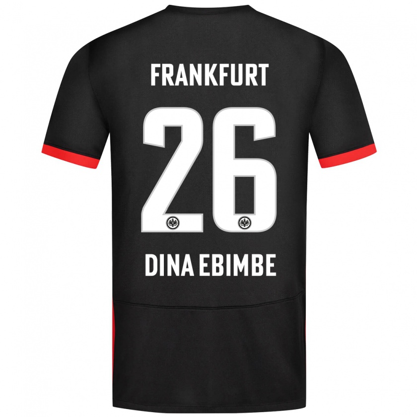 Kandiny Niño Camiseta Junior Dina Ebimbe #26 Negro 2ª Equipación 2024/25 La Camisa Chile