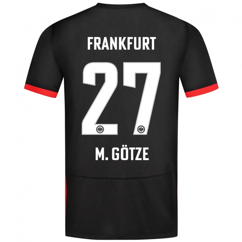 Kandiny Niño Camiseta Mario Götze #27 Negro 2ª Equipación 2024/25 La Camisa Chile