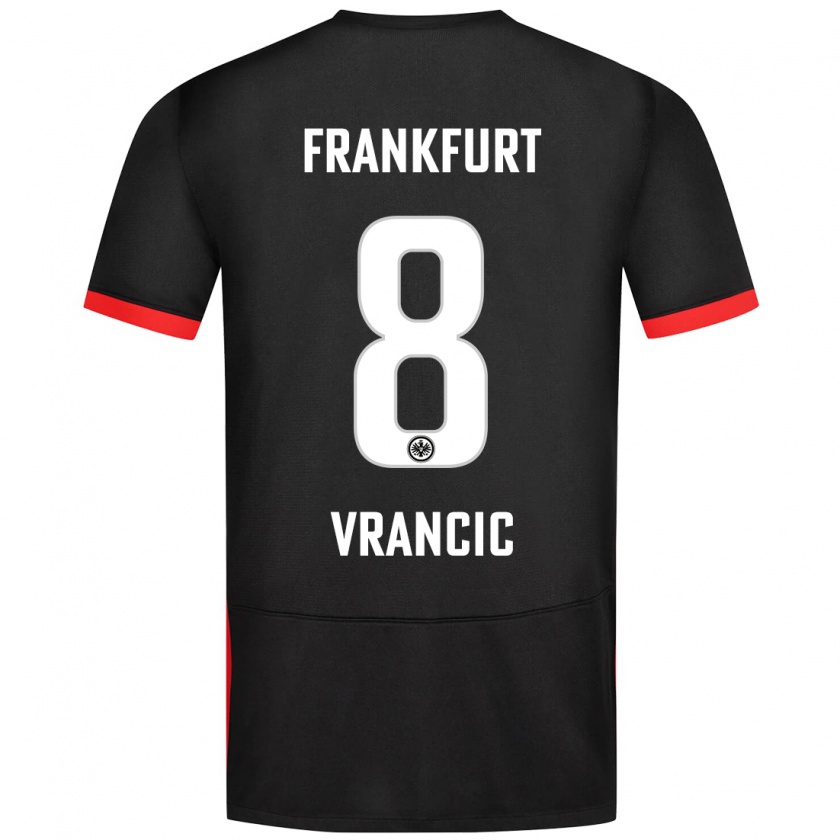 Kandiny Niño Camiseta Mario Vrancic #8 Negro 2ª Equipación 2024/25 La Camisa Chile