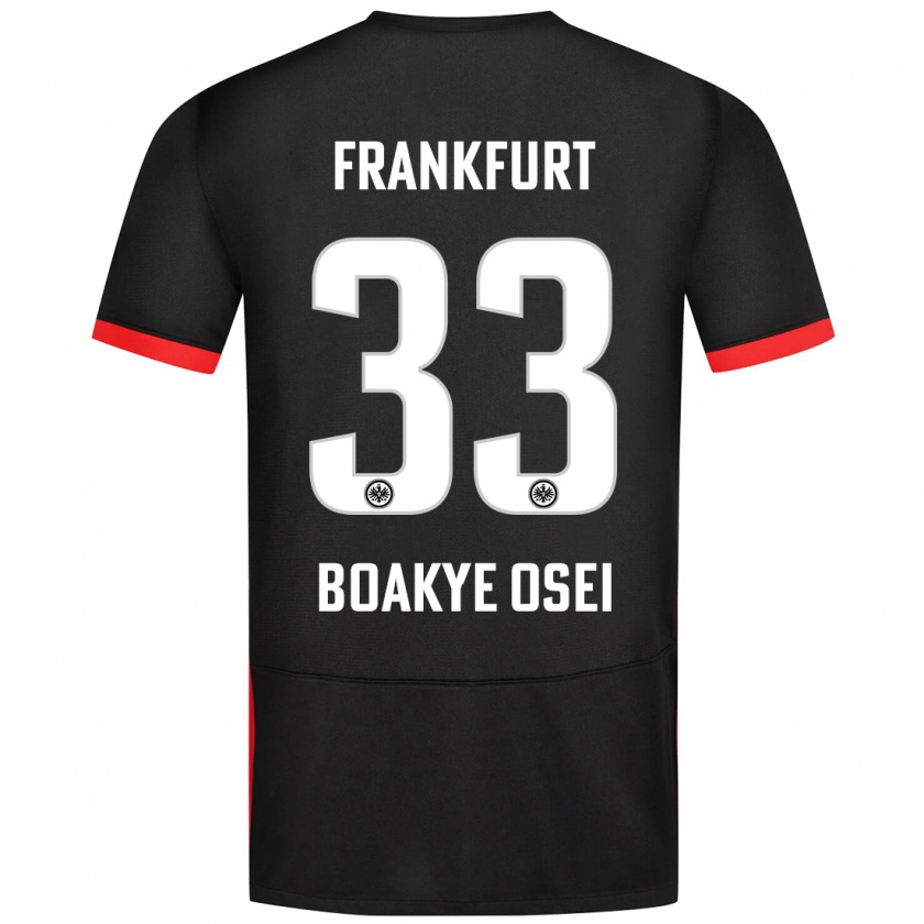 Kandiny Niño Camiseta Derek Boakye-Osei #33 Negro 2ª Equipación 2024/25 La Camisa Chile