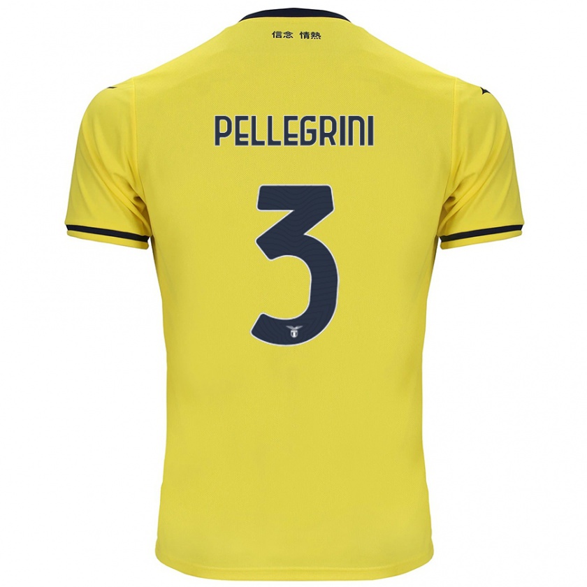 Kandiny Niño Camiseta Luca Pellegrini #3 Amarillo 2ª Equipación 2024/25 La Camisa Chile