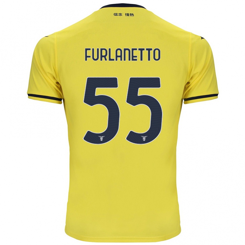 Kandiny Niño Camiseta Alessio Furlanetto #55 Amarillo 2ª Equipación 2024/25 La Camisa Chile