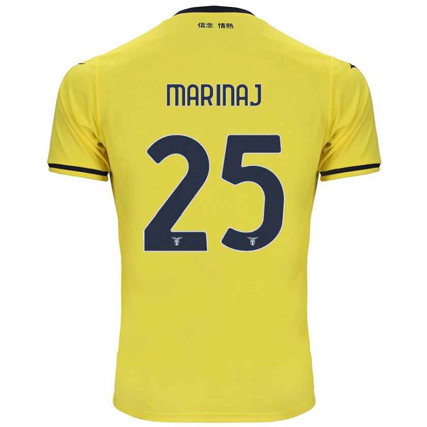 Kandiny Niño Camiseta Kledi Marinaj #25 Amarillo 2ª Equipación 2024/25 La Camisa Chile