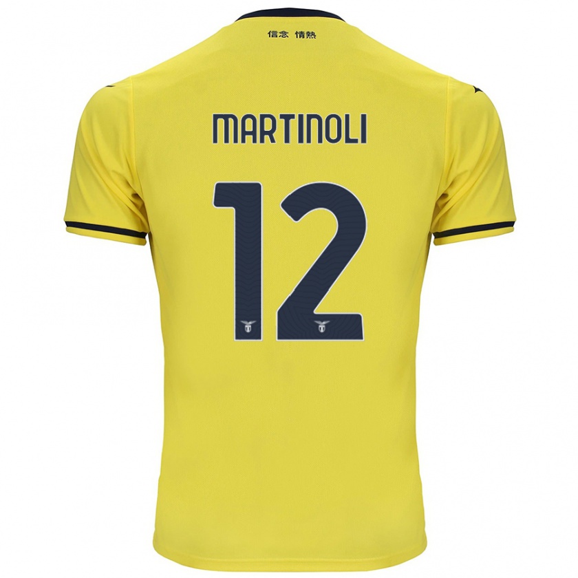 Kandiny Niño Camiseta Elettra Martinoli #12 Amarillo 2ª Equipación 2024/25 La Camisa Chile