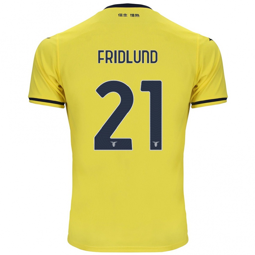 Kandiny Niño Camiseta Johanne Fridlund #21 Amarillo 2ª Equipación 2024/25 La Camisa Chile