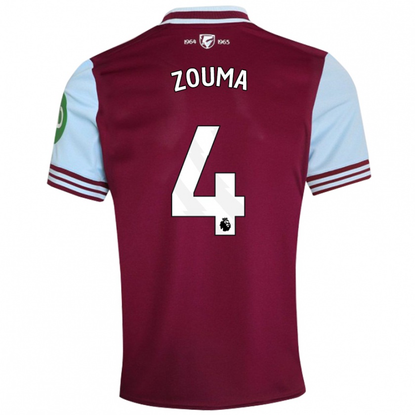 Kandiny Hombre Camiseta Kurt Zouma #4 Rojo Oscuro 1ª Equipación 2024/25 La Camisa Chile