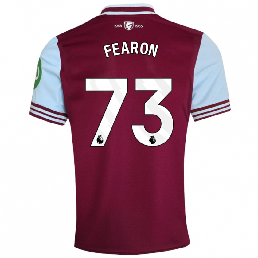 Kandiny Hombre Camiseta Preston Fearon #73 Rojo Oscuro 1ª Equipación 2024/25 La Camisa Chile