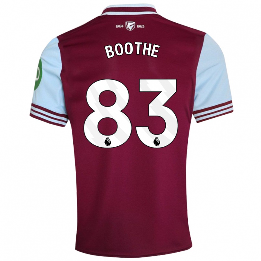 Kandiny Hombre Camiseta Sebastian Boothe #83 Rojo Oscuro 1ª Equipación 2024/25 La Camisa Chile