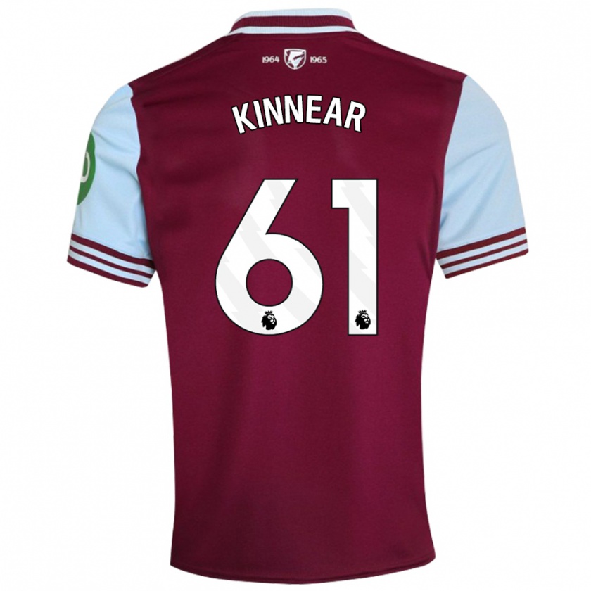 Kandiny Hombre Camiseta Brian Kinnear #61 Rojo Oscuro 1ª Equipación 2024/25 La Camisa Chile