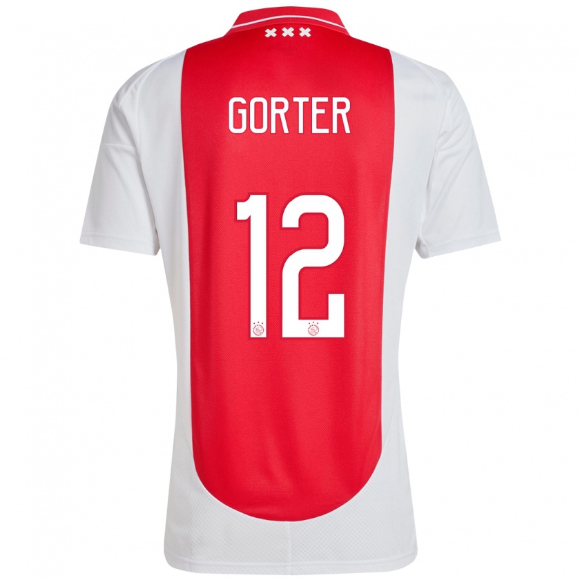 Kandiny Hombre Camiseta Jay Gorter #12 Rojo Blanco 1ª Equipación 2024/25 La Camisa Chile