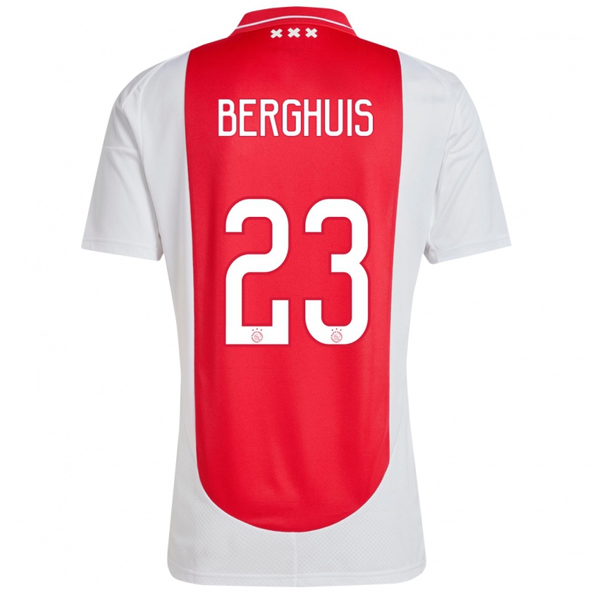 Kandiny Hombre Camiseta Steven Berghuis #23 Rojo Blanco 1ª Equipación 2024/25 La Camisa Chile