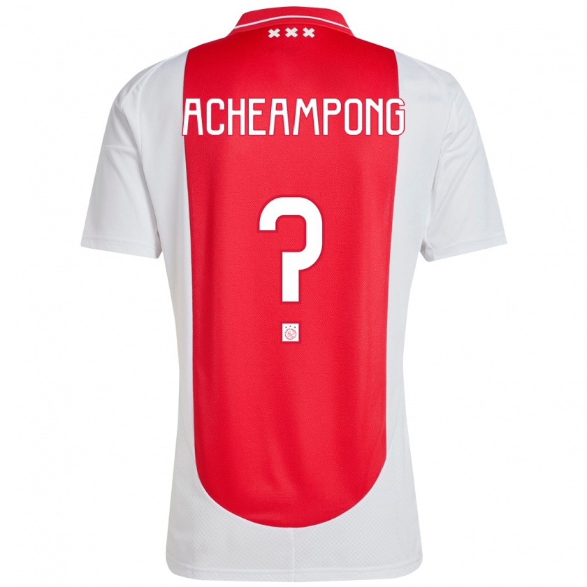 Kandiny Hombre Camiseta Levi Acheampong #0 Rojo Blanco 1ª Equipación 2024/25 La Camisa Chile