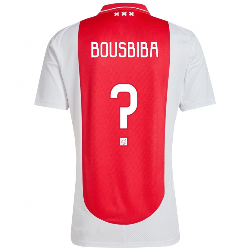 Kandiny Hombre Camiseta Daoud Bousbiba #0 Rojo Blanco 1ª Equipación 2024/25 La Camisa Chile