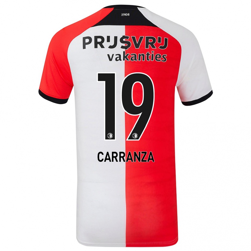 Kandiny Hombre Camiseta Julián Carranza #19 Rojo Blanco 1ª Equipación 2024/25 La Camisa Chile