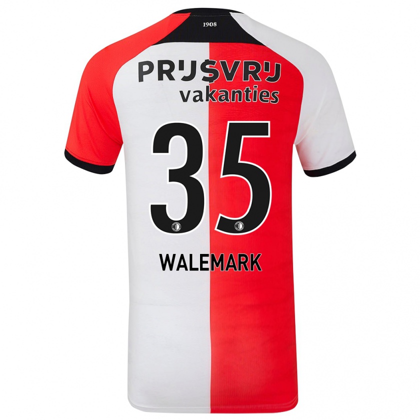 Kandiny Hombre Camiseta Patrik Walemark #35 Rojo Blanco 1ª Equipación 2024/25 La Camisa Chile