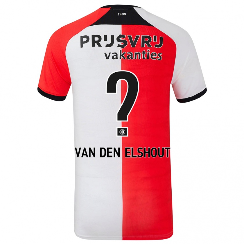 Kandiny Hombre Camiseta Tobias Van Den Elshout #0 Rojo Blanco 1ª Equipación 2024/25 La Camisa Chile