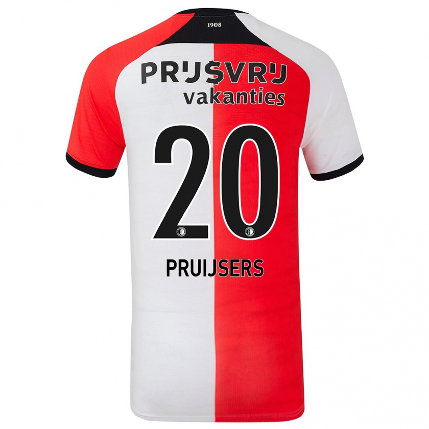 Kandiny Hombre Camiseta Tom Pruijsers #20 Rojo Blanco 1ª Equipación 2024/25 La Camisa Chile