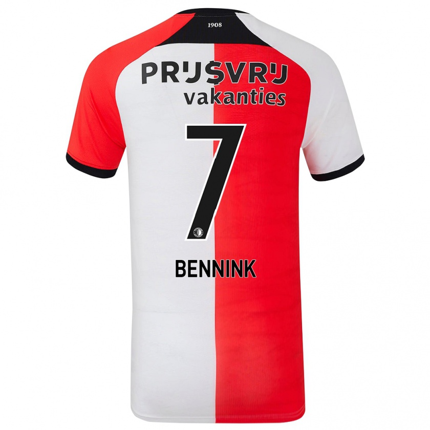 Kandiny Hombre Camiseta Maxime Bennink #7 Rojo Blanco 1ª Equipación 2024/25 La Camisa Chile