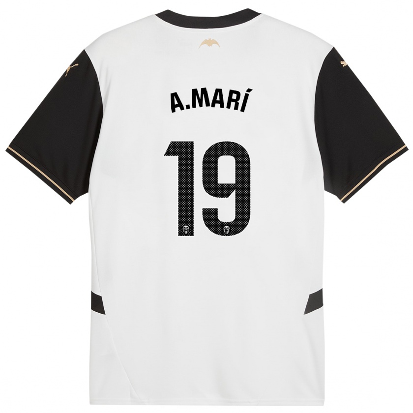 Kandiny Hombre Camiseta Alberto Marí #19 Blanco Negro 1ª Equipación 2024/25 La Camisa Chile