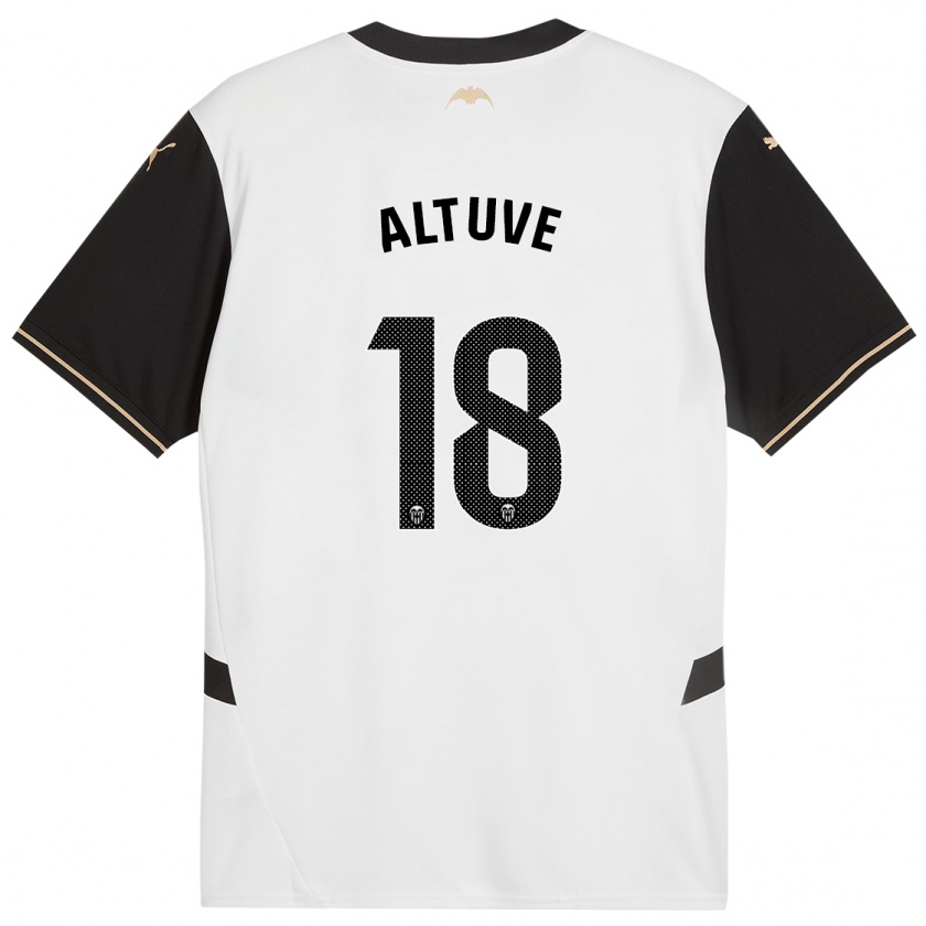 Kandiny Hombre Camiseta Oriana Altuve #18 Blanco Negro 1ª Equipación 2024/25 La Camisa Chile