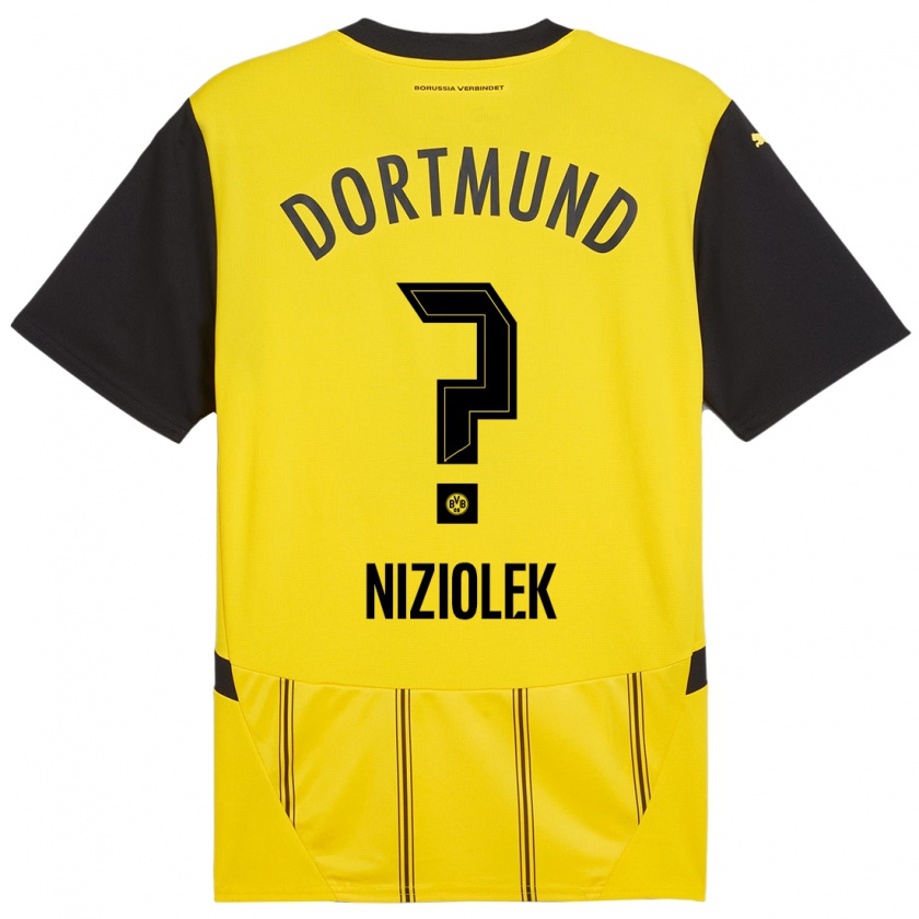 Kandiny Hombre Camiseta Alex Niziolek #0 Amarillo Negro 1ª Equipación 2024/25 La Camisa Chile