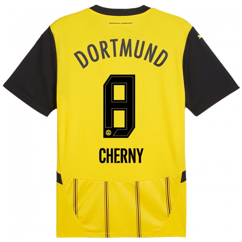 Kandiny Hombre Camiseta Nick Cherny #8 Amarillo Negro 1ª Equipación 2024/25 La Camisa Chile