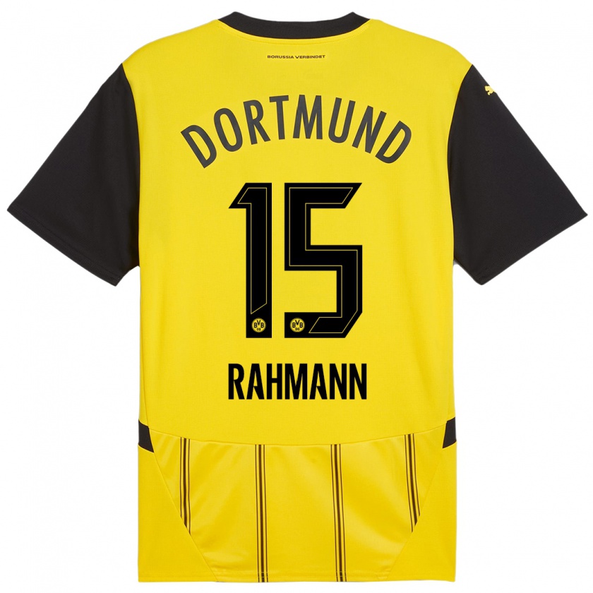 Kandiny Hombre Camiseta Luke Rahmann #15 Amarillo Negro 1ª Equipación 2024/25 La Camisa Chile