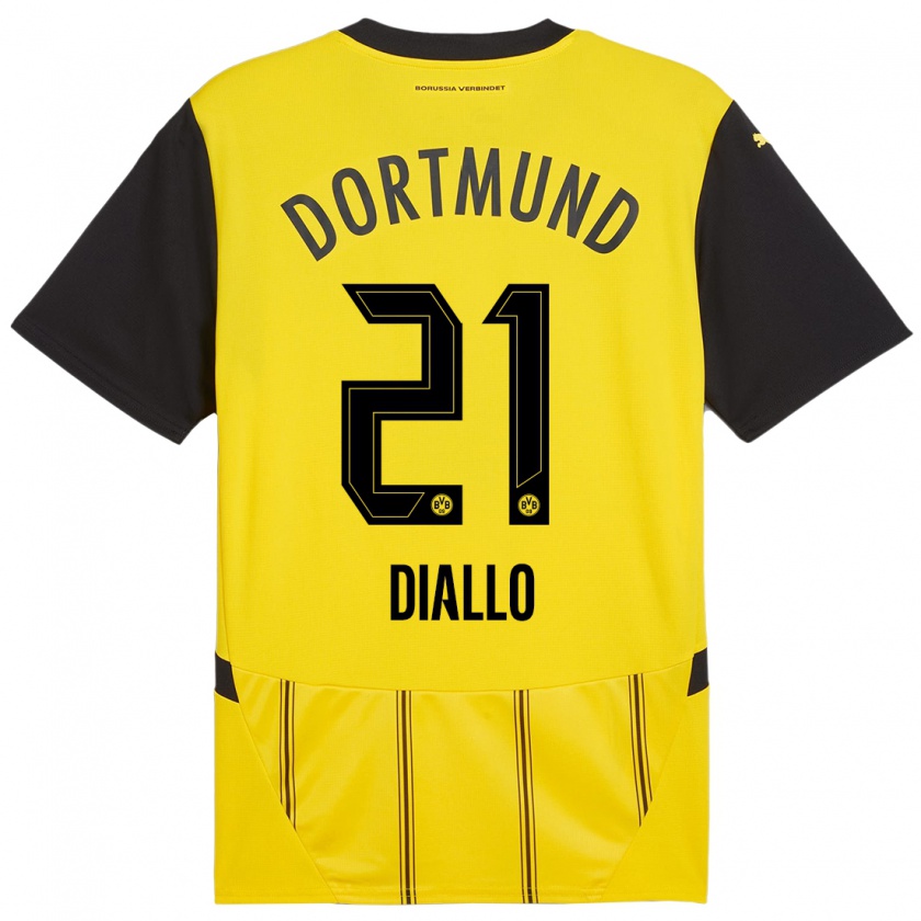 Kandiny Hombre Camiseta Ousmane Diallo #21 Amarillo Negro 1ª Equipación 2024/25 La Camisa Chile