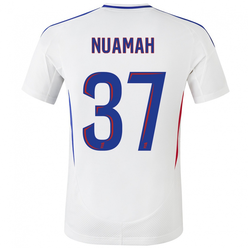 Kandiny Hombre Camiseta Ernest Nuamah #37 Blanco Azul 1ª Equipación 2024/25 La Camisa Chile