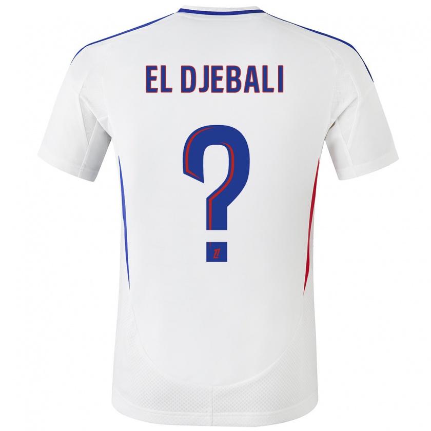 Kandiny Hombre Camiseta Chaïm El Djebali #0 Blanco Azul 1ª Equipación 2024/25 La Camisa Chile