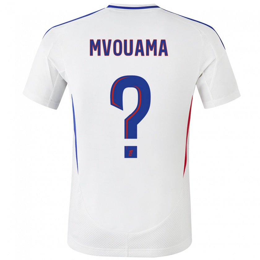 Kandiny Hombre Camiseta Olivier Mvouama #0 Blanco Azul 1ª Equipación 2024/25 La Camisa Chile