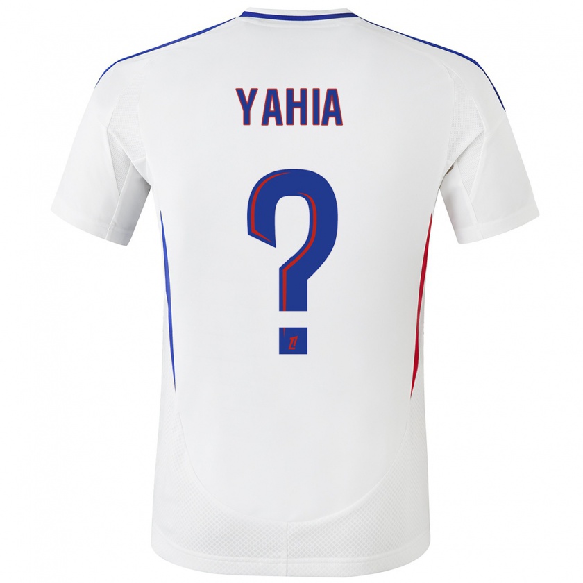 Kandiny Hombre Camiseta Kelyan Yahia #0 Blanco Azul 1ª Equipación 2024/25 La Camisa Chile